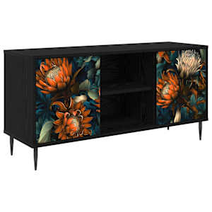 vidaXL Telerikapp LOCHEM 102 x 33 x 51 cm Must tamm Tehispuit