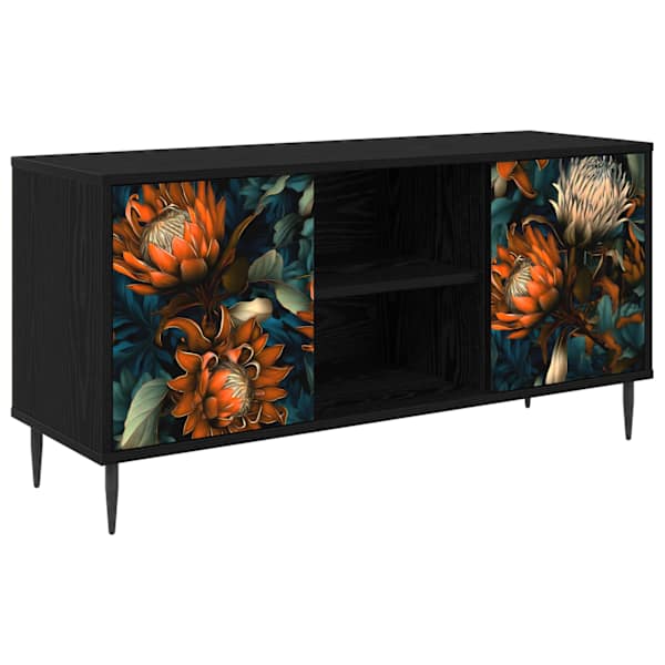 vidaXL Telerikapp LOCHEM 102 x 33 x 51 cm Must tamm Tehispuit