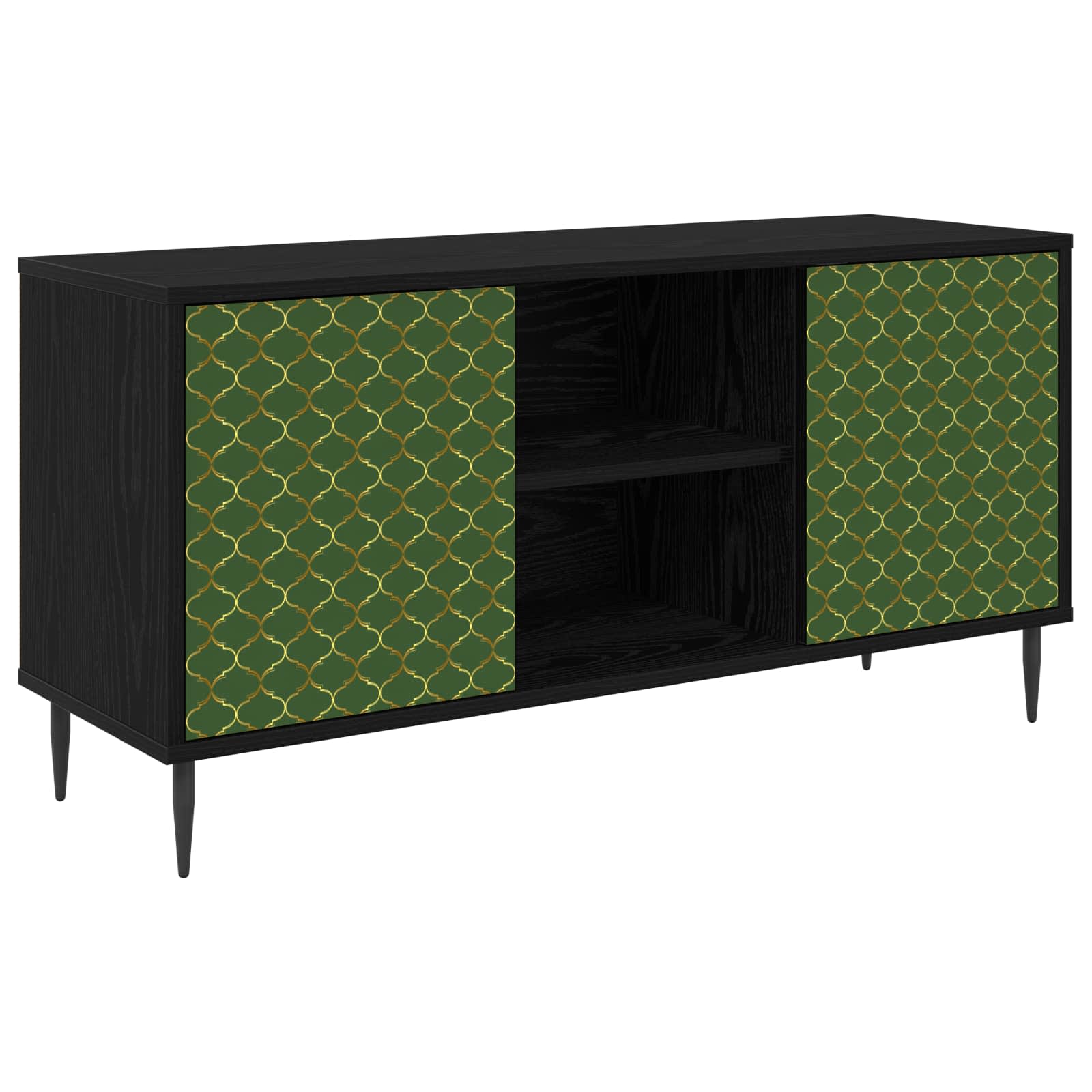 vidaXL TV-kaappi GELEEN 102 x 33 x 51 cm Musta tammi Tekninen puu