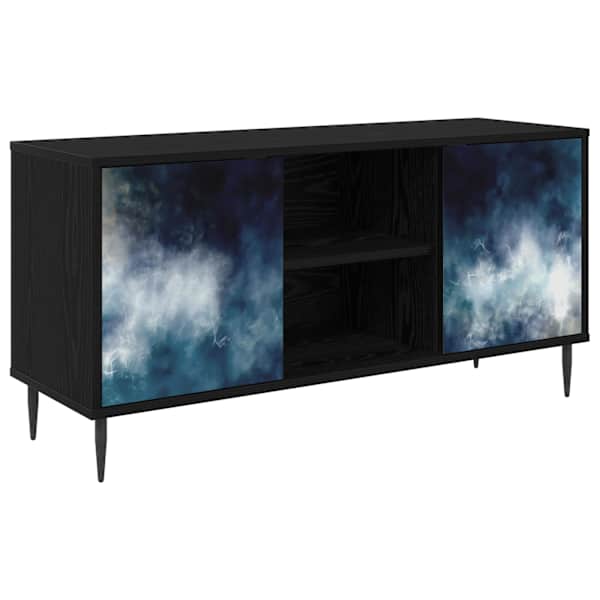 vidaXL Telerikapp RAALTE 102 x 33 x 51 cm Must tamm Tehispuit