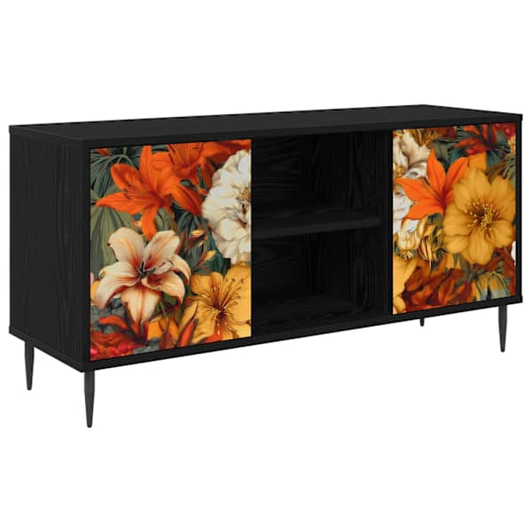 vidaXL Telerikapp GENNEP 102 x 33 x 51 cm Must tamm Tehispuit