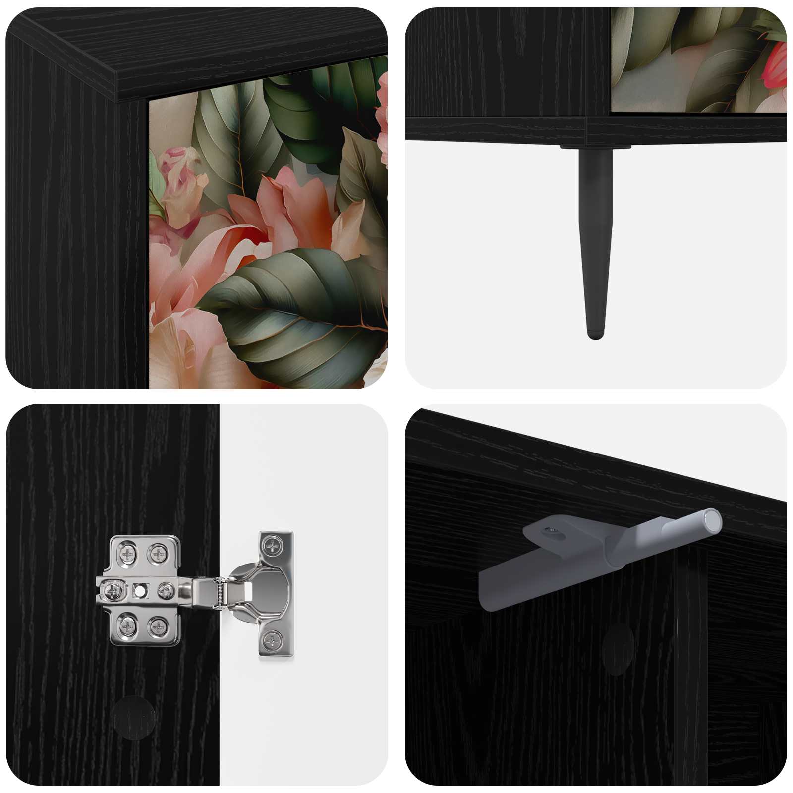 Ντουλάπι TV BORNE 102 x 33 x 51 εκ Μαύρη Δρυς - Image 5