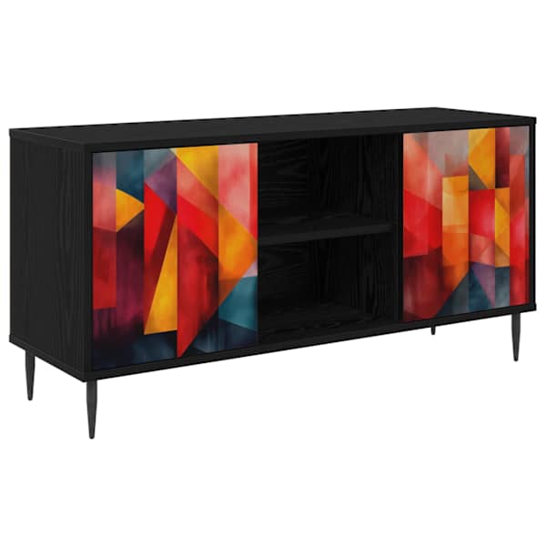 vidaXL Telerikapp HEESCH 102 x 33 x 51 cm Must tamm Tehispuit