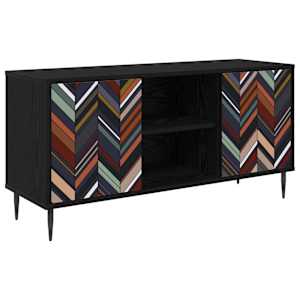 vidaXL Telerikapp OMMEN 102 x 33 x 51 cm Must tamm Tehispuit