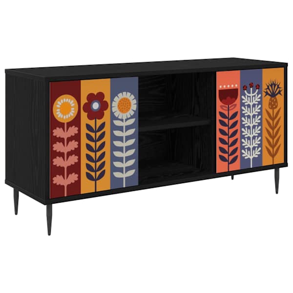 vidaXL Telerikapp ESSEN 102 x 33 x 51 cm Must tamm Tehispuit