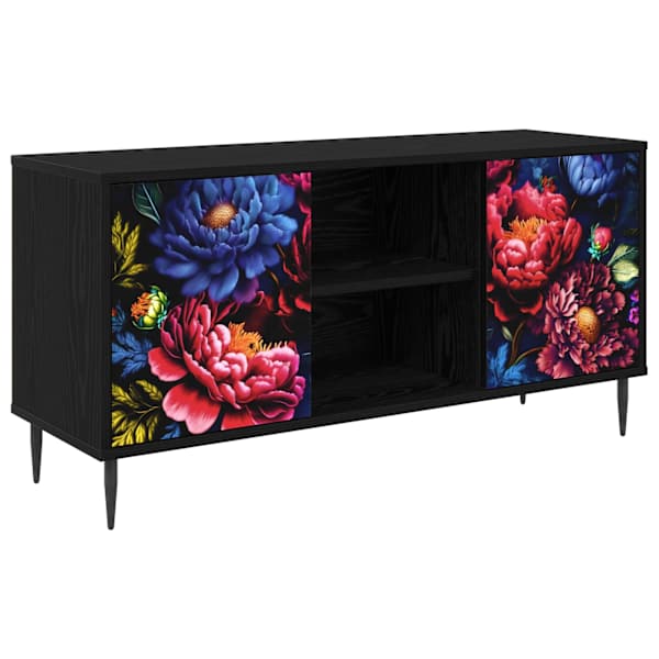 vidaXL Telerikapp KIEL 102 x 33 x 51 cm Must tamm Tehispuit