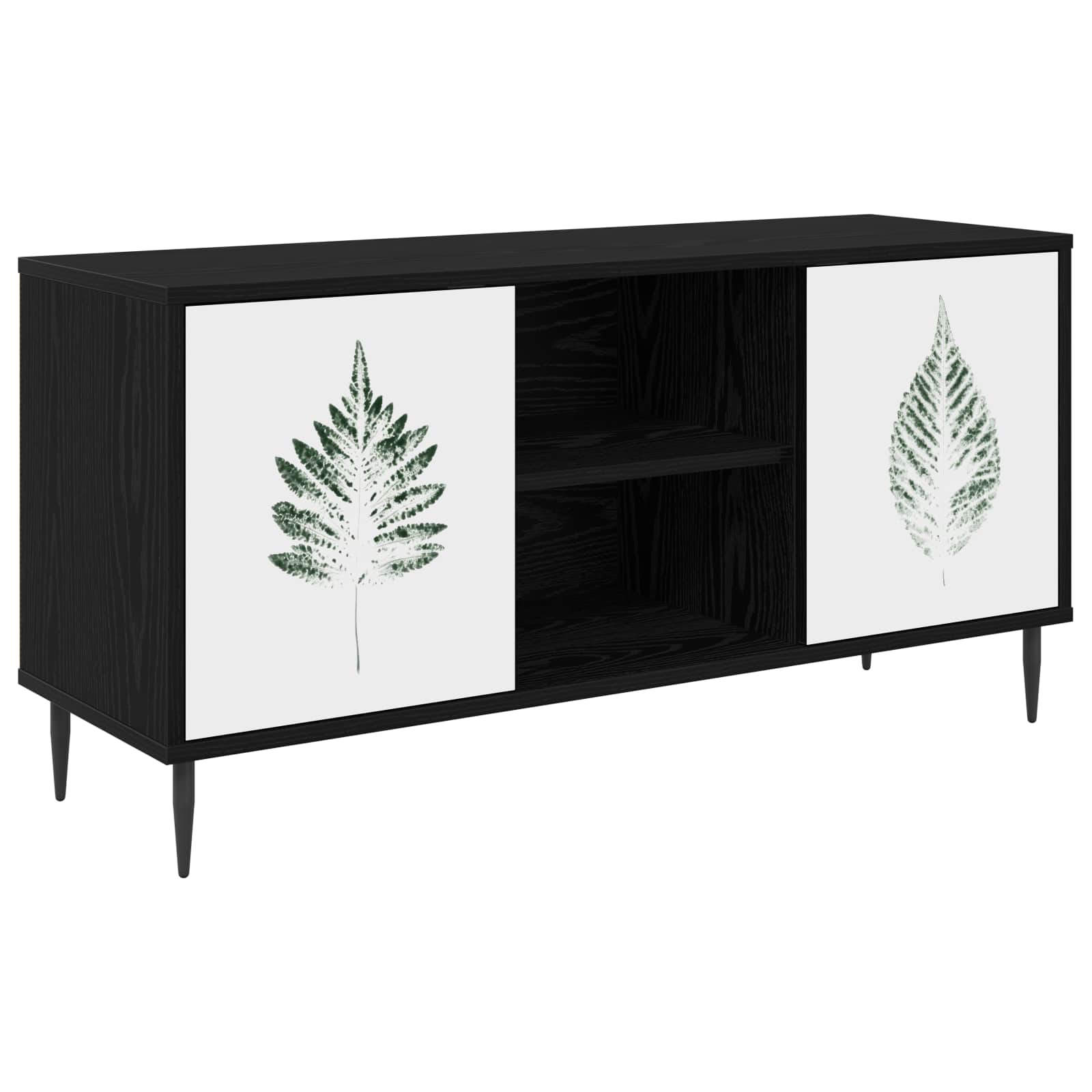 vidaXL TV-kaappi HANAU 102 x 33 x 51 cm Musta tammi Tekninen puu