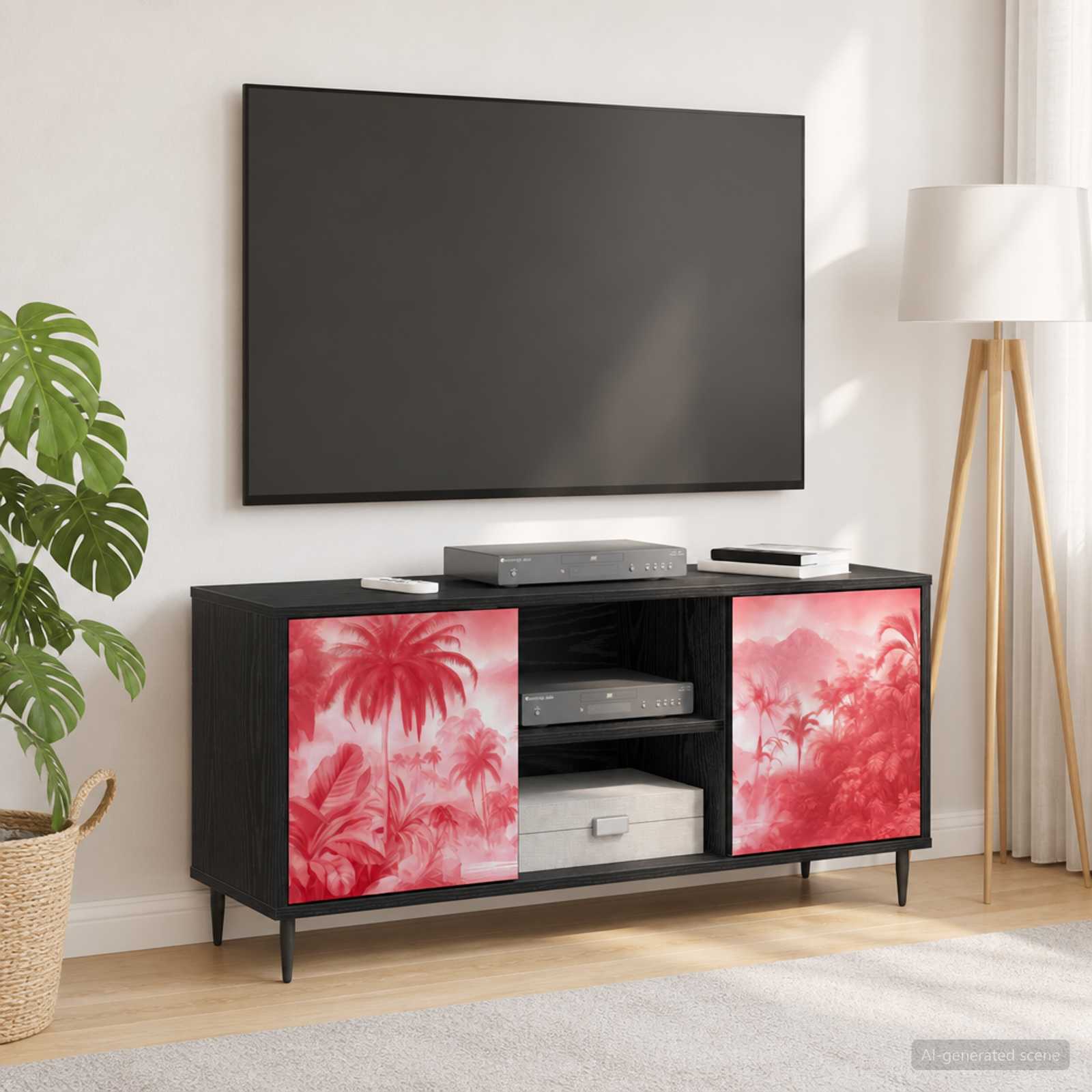 TV omarica AACHEN 102 x 33 x 51 cm Črni hrast Inženirski les