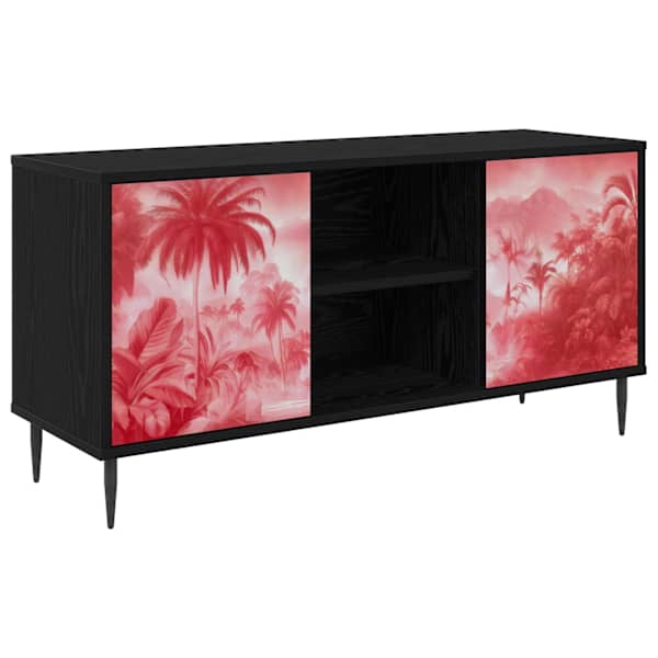 vidaXL Telerikapp AACHEN 102 x 33 x 51 cm Must tamm Tehispuit