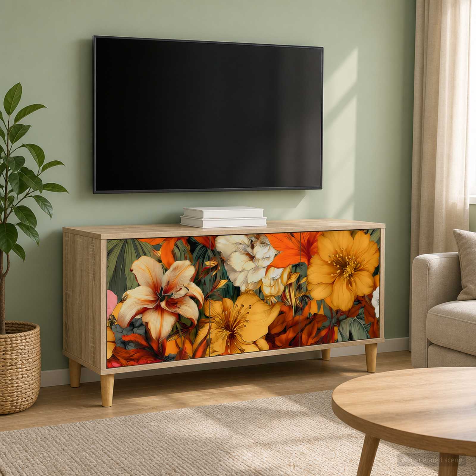 vidaXL TV-skab GENNEP 102 x 33 x 50 cm Sonoma-eg Konstrueret træ