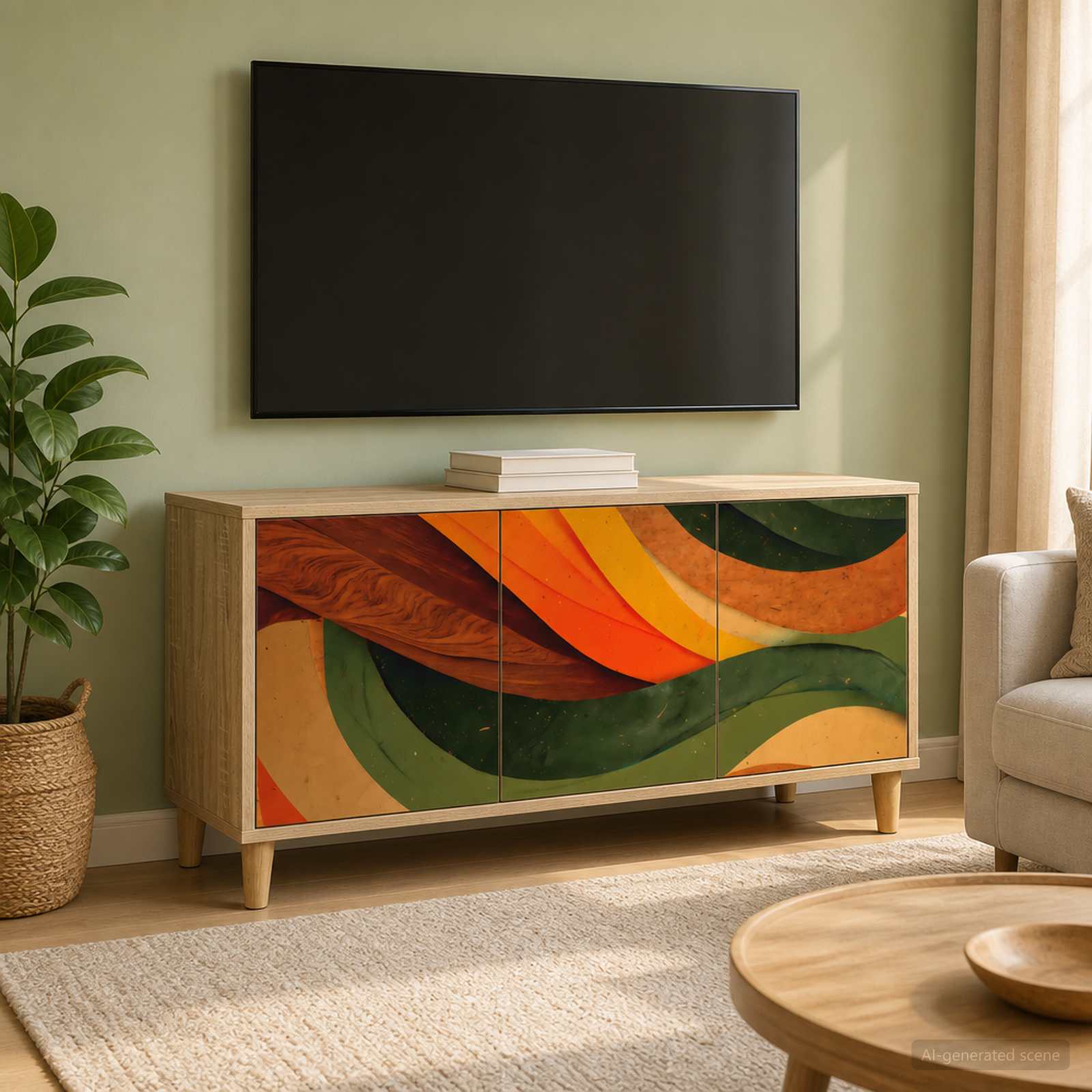 TV omarica BONN 102 x 33 x 50 cm Sonoma Inženirski les