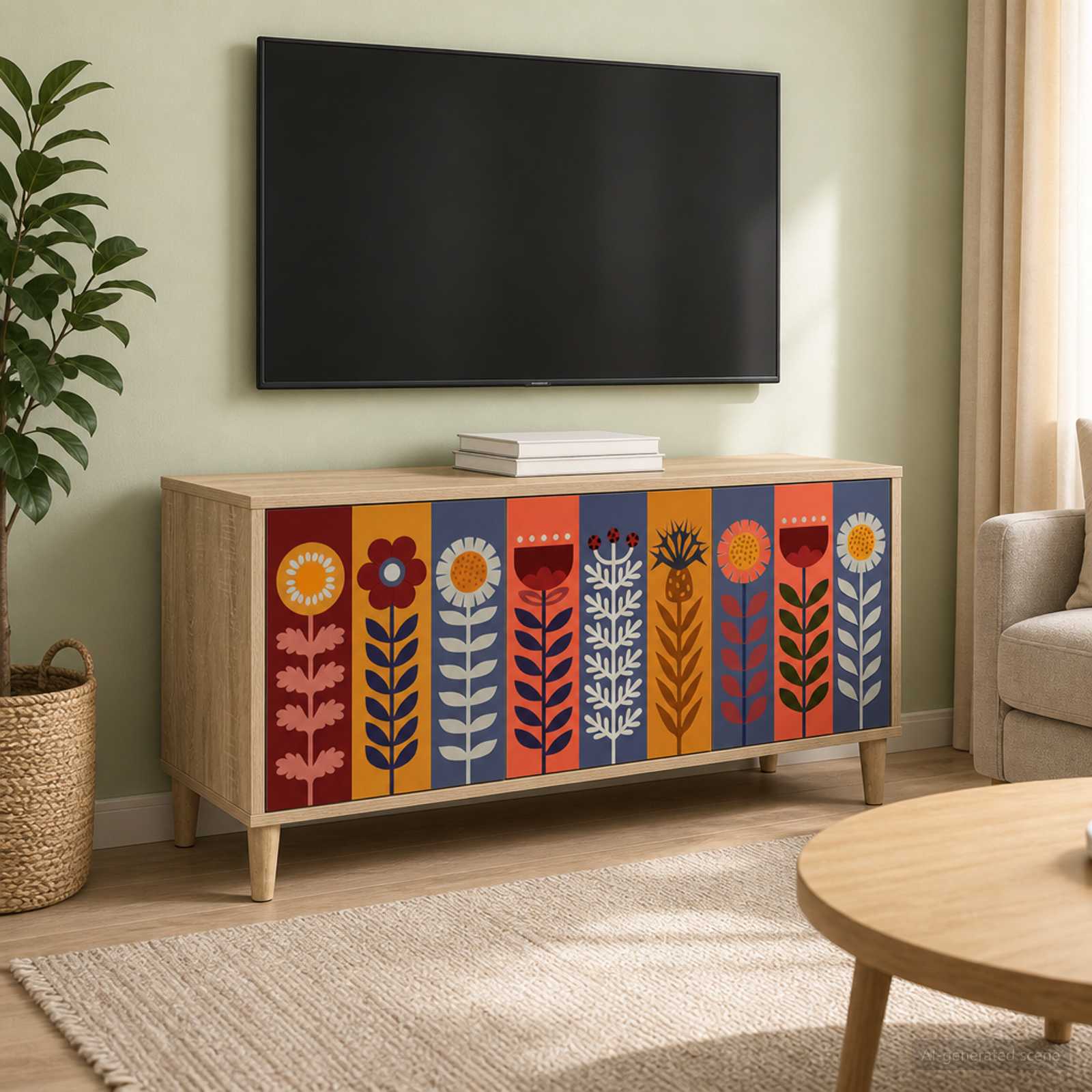 TV omarica ESSEN 102 x 33 x 50 cm Sonoma Inženirski les