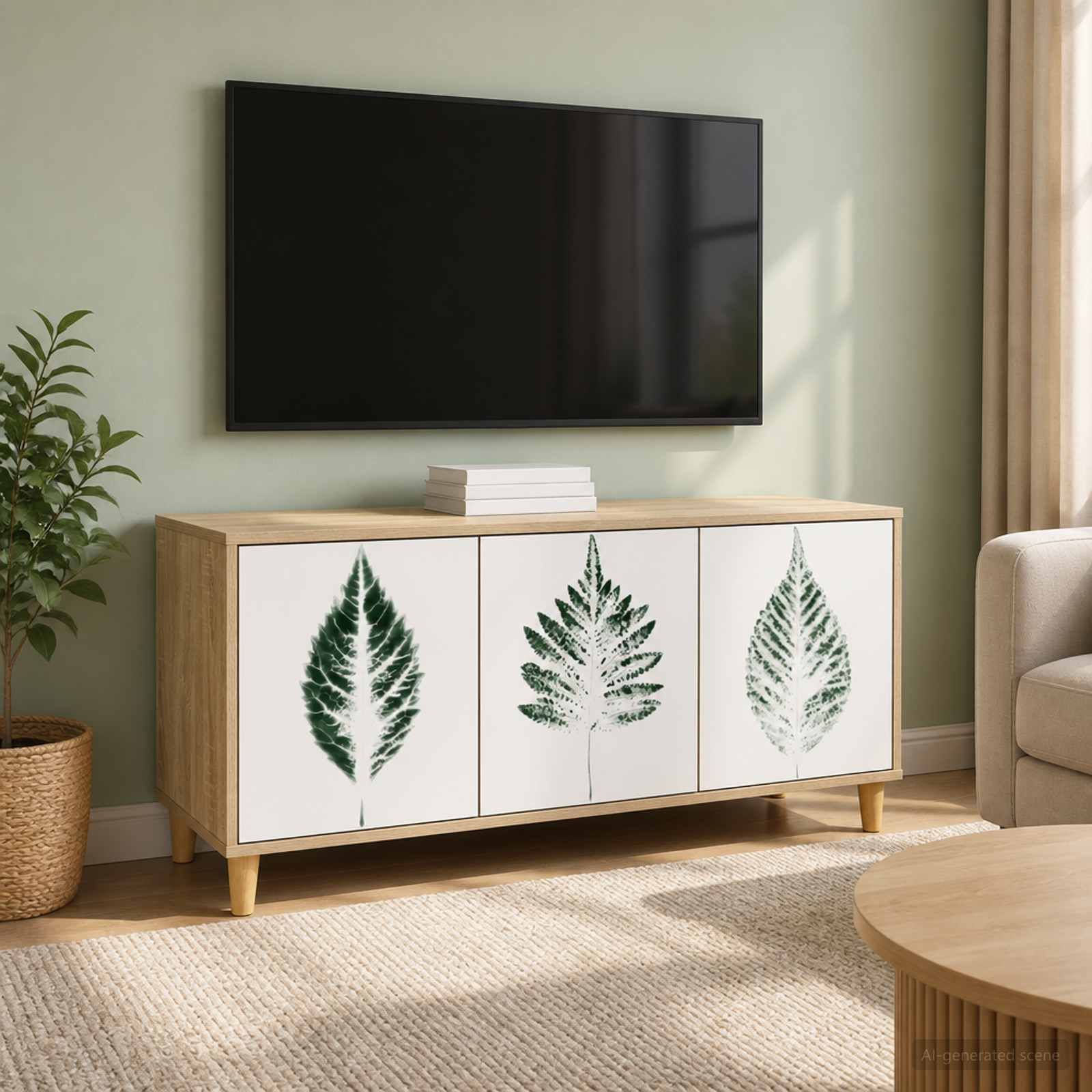 TV omarica HANAU 102 x 33 x 50 cm Sonoma Inženirski les