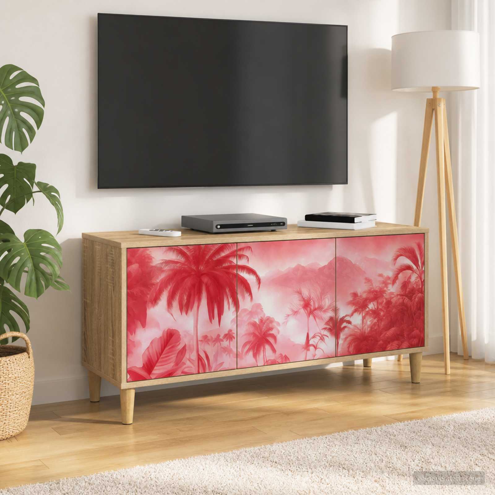 TV omarica AACHEN 102 x 33 x 50 cm Sonoma Inženirski les