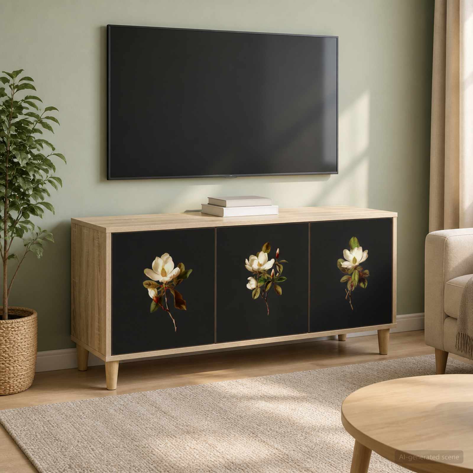 TV omarica BREMEN 102 x 33 x 50 cm Sonoma Inženirski les