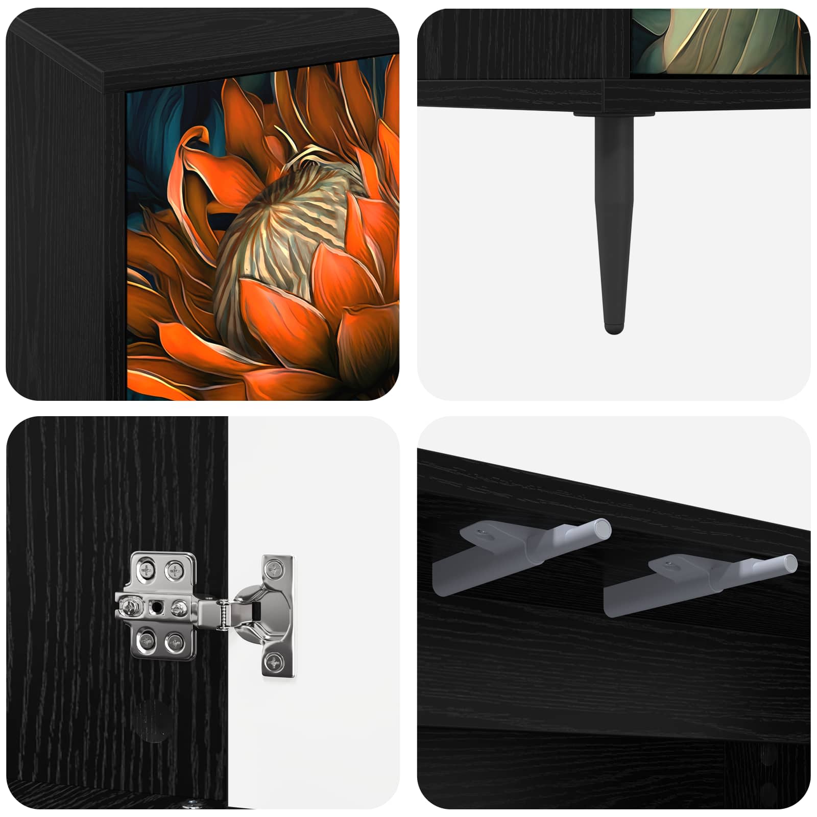 Ντουλάπι TV LOCHEM 102 x 33 x 51 εκ Μαύρη Δρυς - Image 5