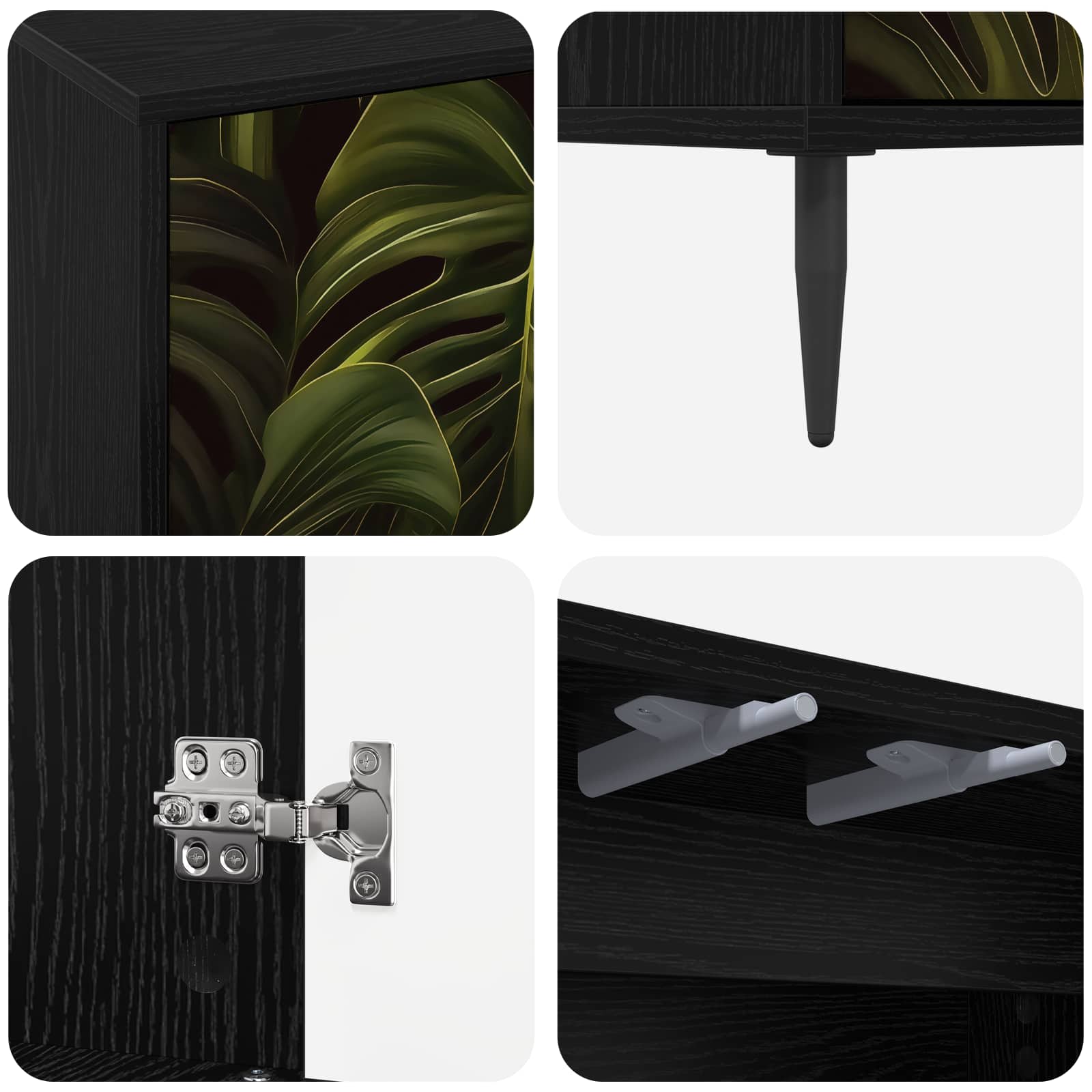 Ντουλάπι TV ELBURG 102 x 33 x 51 εκ Μαύρη Δρυς - Image 5