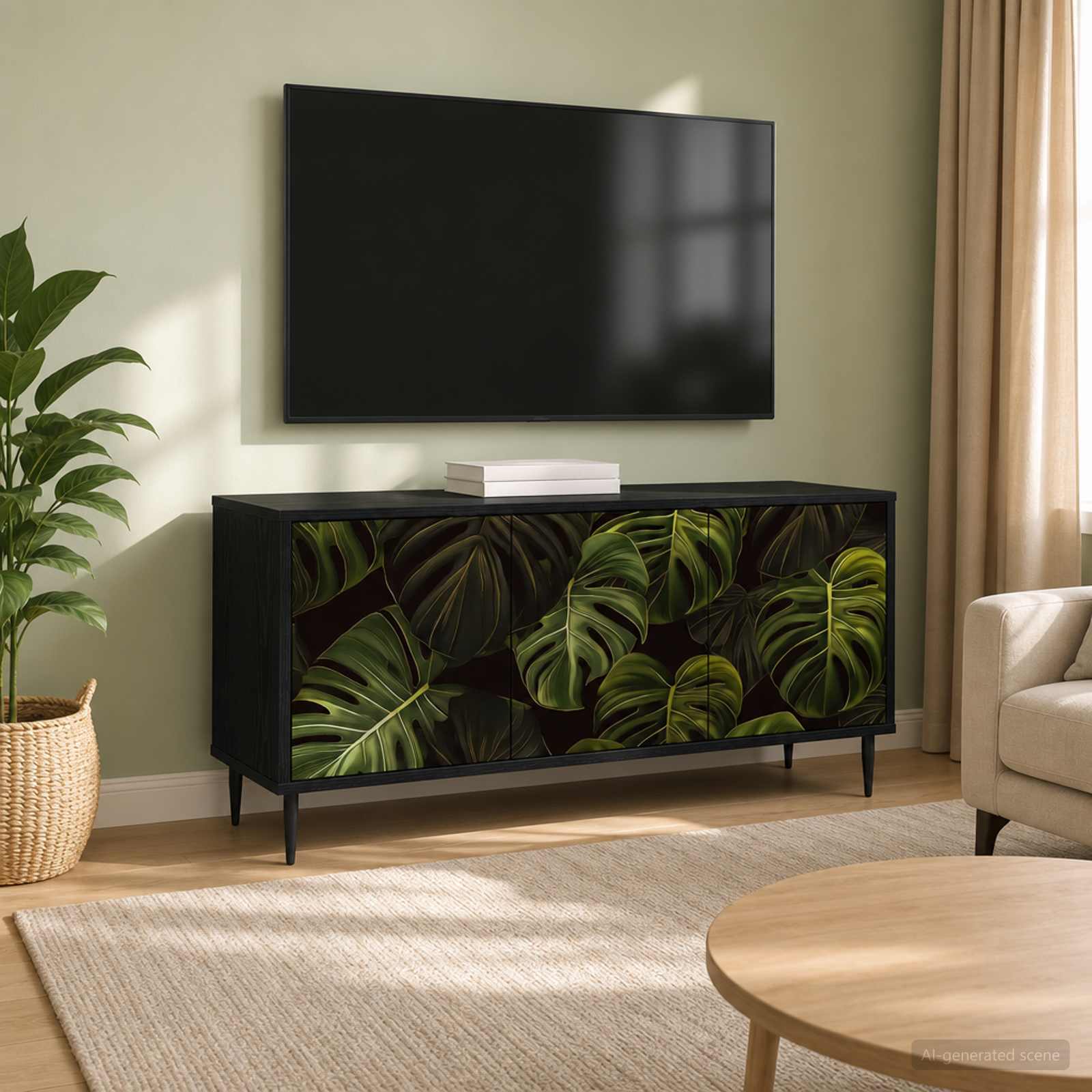 vidaXL TV-skab ELBURG 102 x 33 x 51 cm Sort eg Konstrueret træ