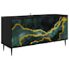vidaXL Telerikapp WIJHE 102 x 33 x 51 cm Must tamm Tehispuit