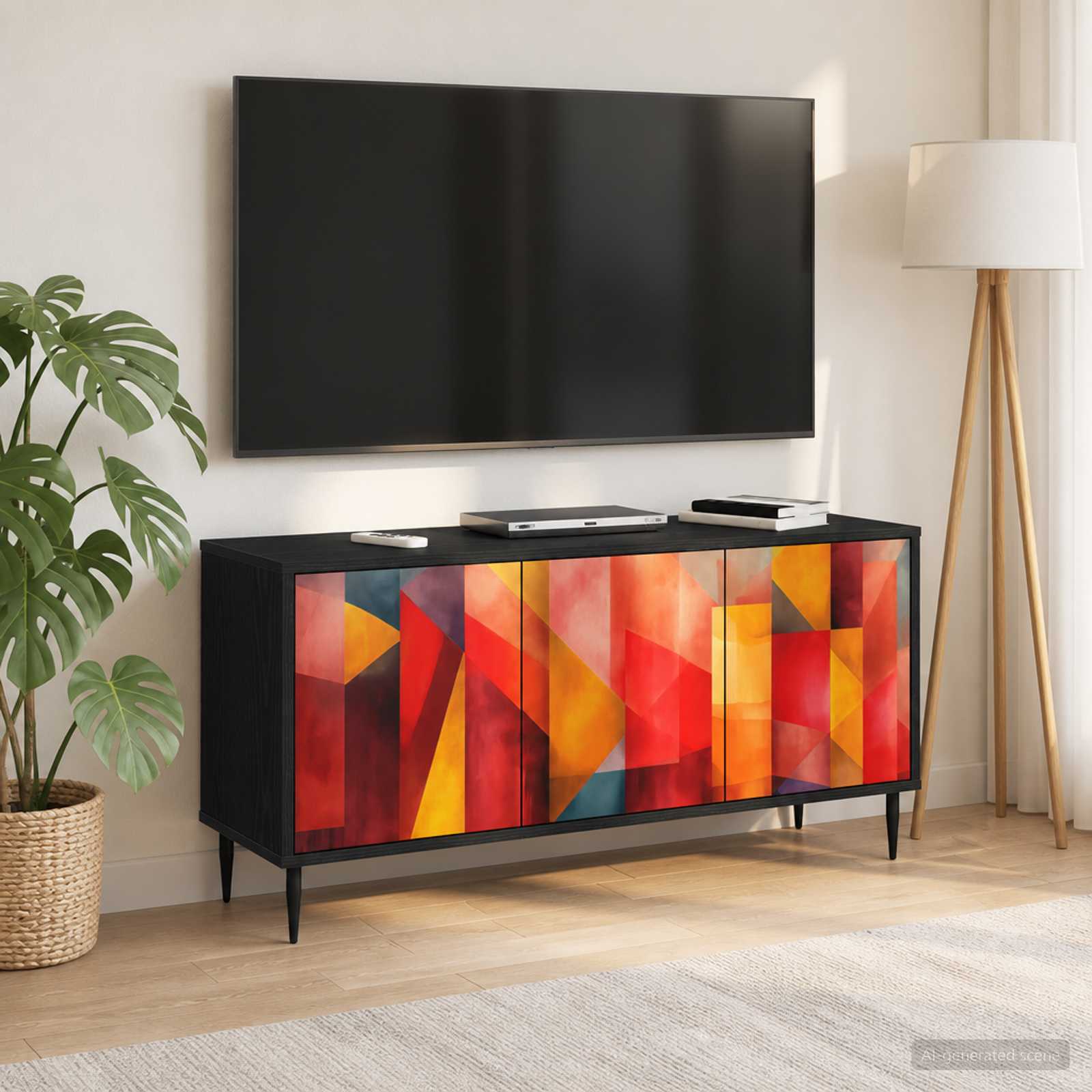 TV omarica HEESCH 102 x 33 x 51 cm Črni hrast Inženirski les