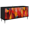 vidaXL Telerikapp HEESCH 102 x 33 x 51 cm Must tamm Tehispuit