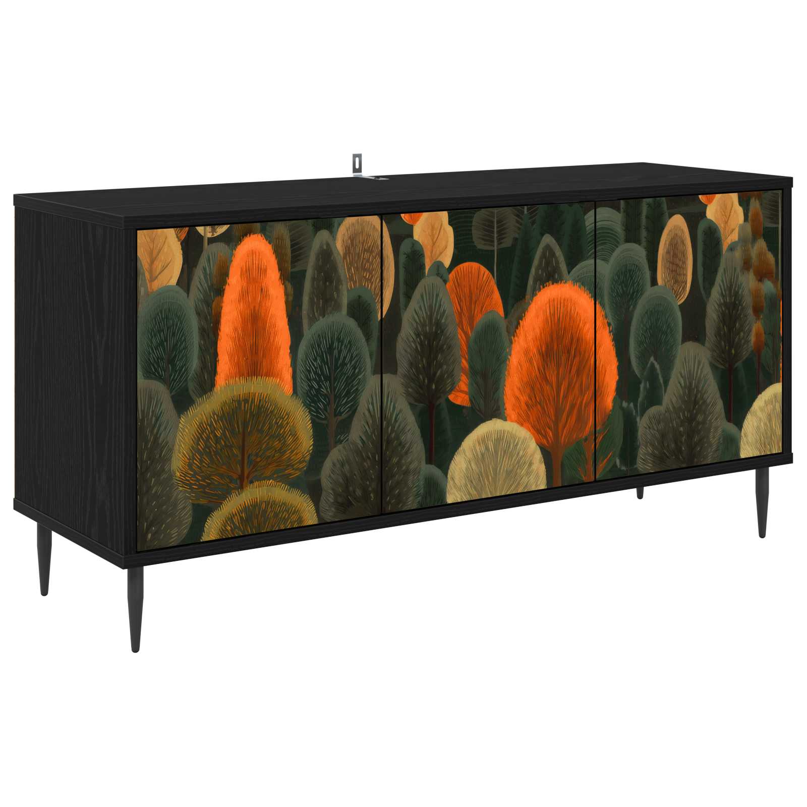 vidaXL TV-kaappi ZAANDAM 102 x 33 x 51 cm Musta tammi Tekninen puu