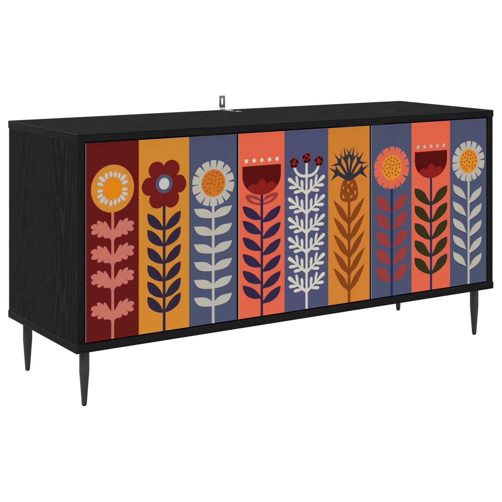 vidaXL TV-kaappi ESSEN 102 x 33 x 51 cm Musta tammi Tekninen puu
