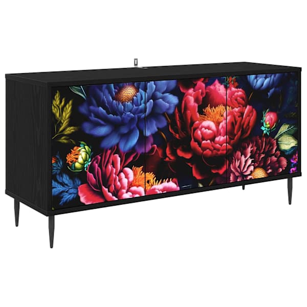 vidaXL Telerikapp KIEL 102 x 33 x 51 cm Must tamm Tehispuit