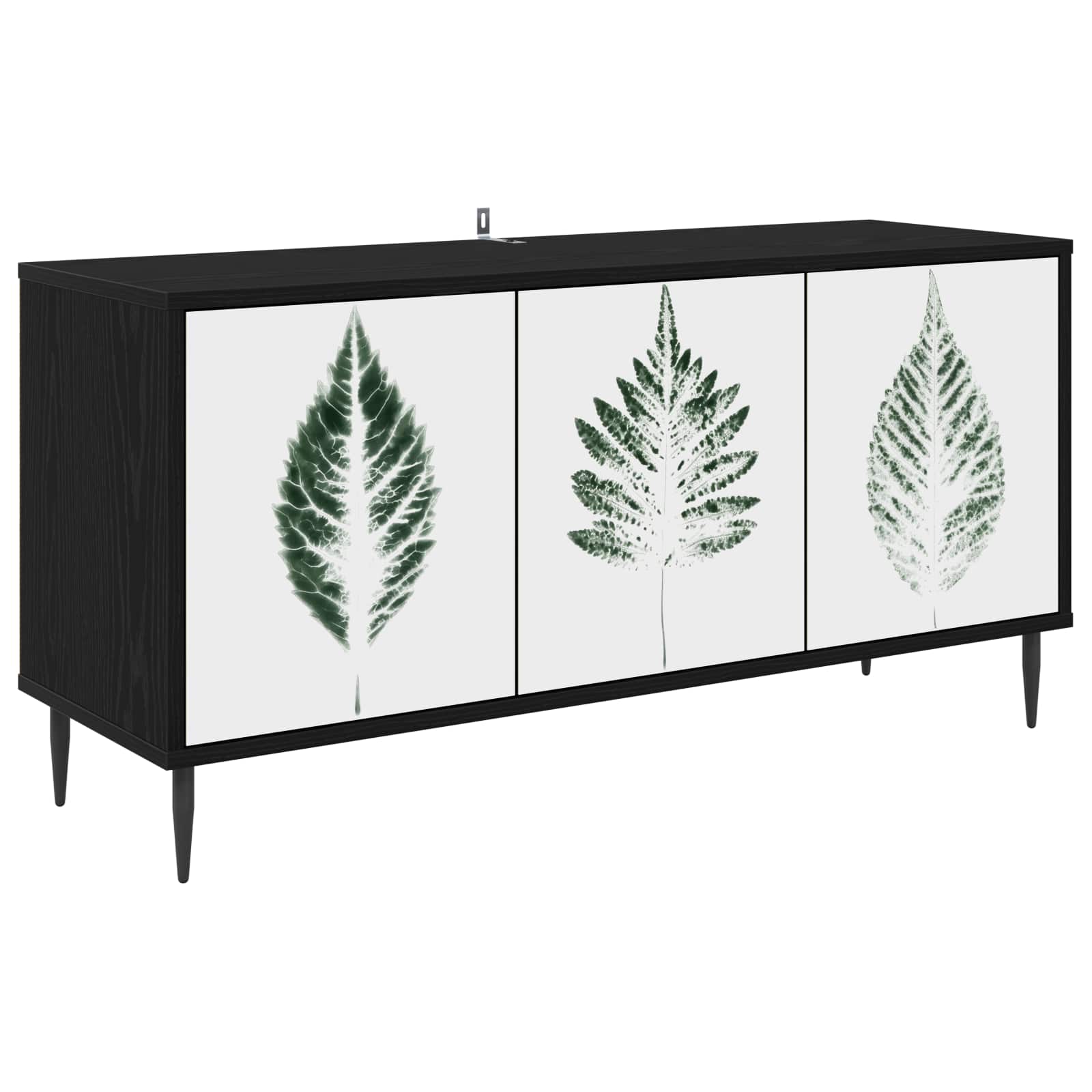 vidaXL TV-kaappi HANAU 102 x 33 x 51 cm Musta tammi Tekninen puu
