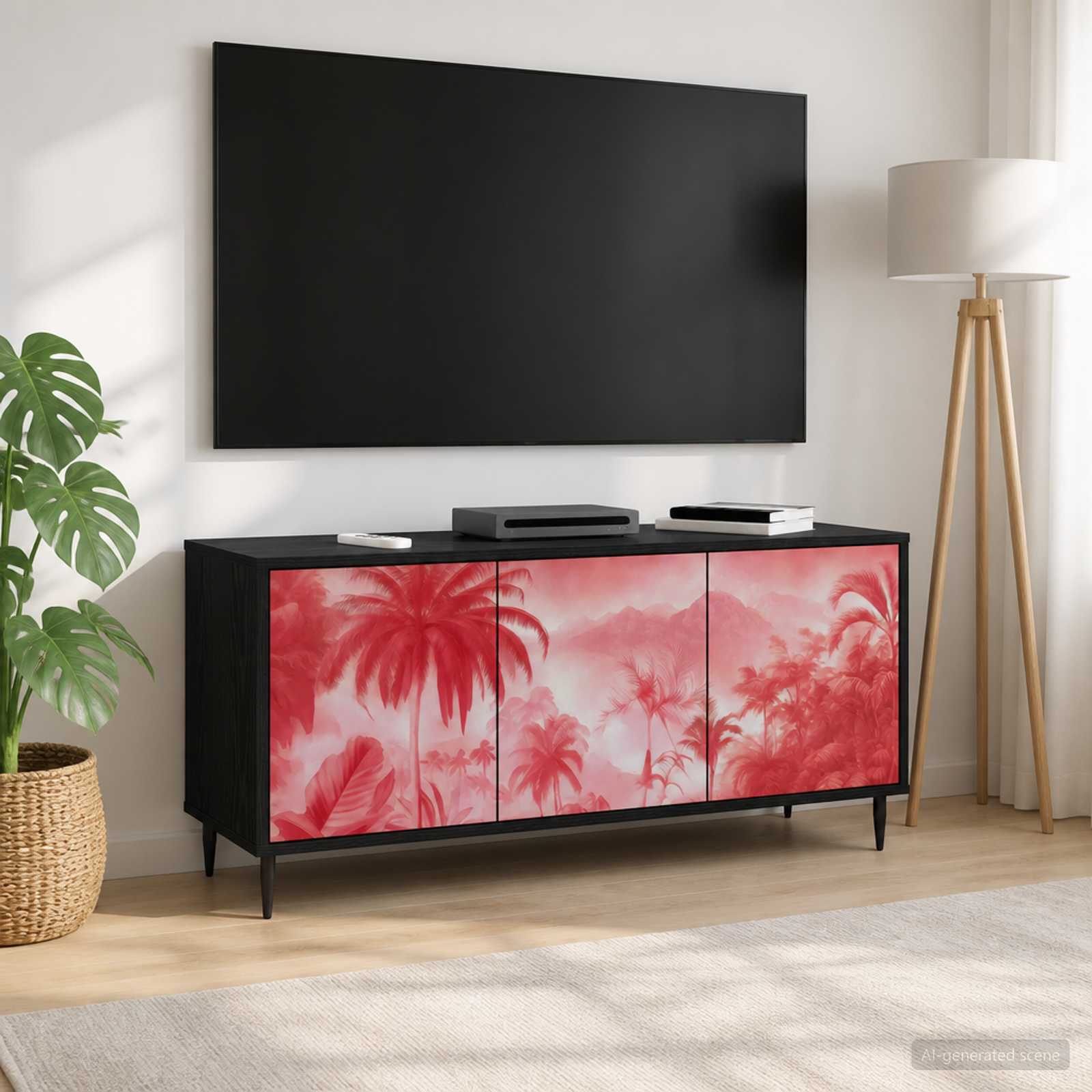 TV omarica AACHEN 102 x 33 x 51 cm Črni hrast Inženirski les