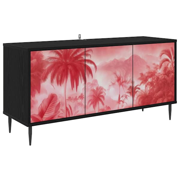 vidaXL Telerikapp AACHEN 102 x 33 x 51 cm Must tamm Tehispuit