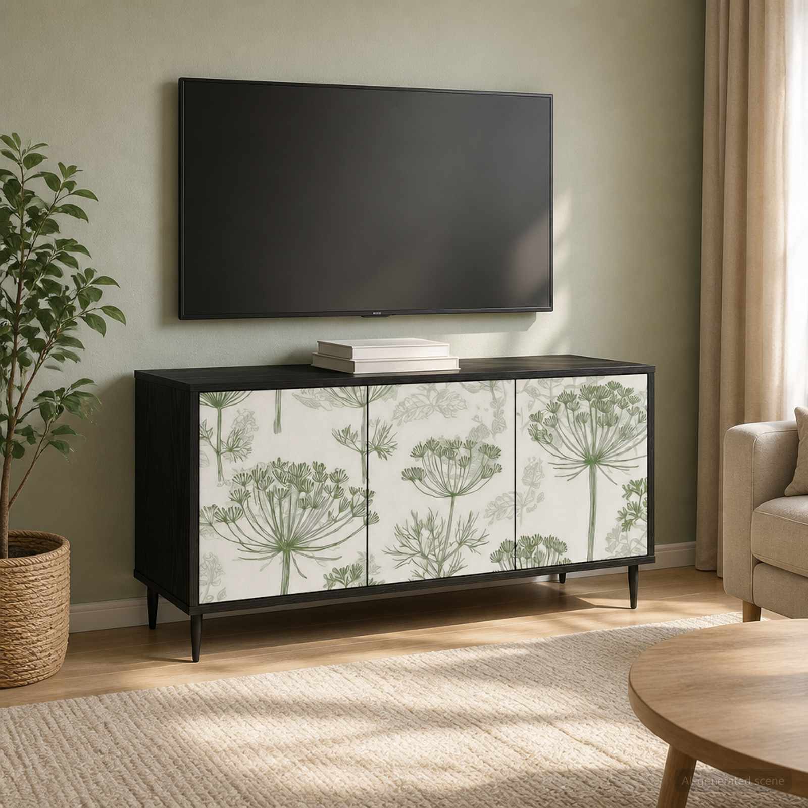 vidaXL TV-Schrank GOTHA 102 x 33 x 51 cm Schwarz Eichen-Optik