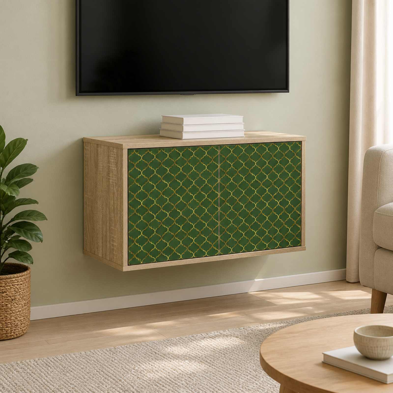 Stenska TV omarica GELEEN 69 x 33 x 40 cm Sonoma hrast