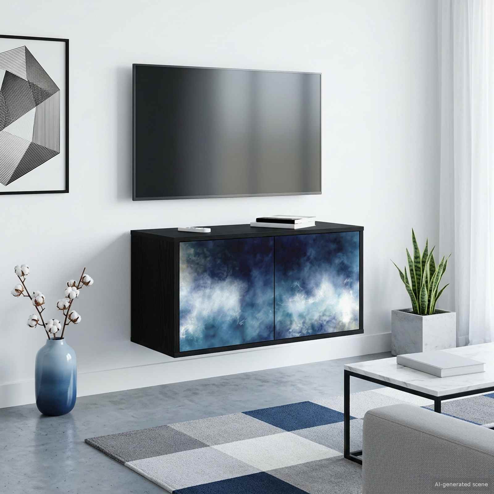 Seinälle kiinnitettävä TV-kaapisto RAALTE 69 x 33 x 40 cm