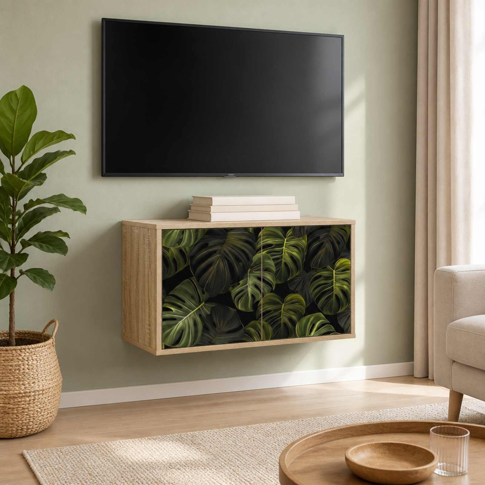 Stenska TV omarica ELBURG 69 x 33 x 40 cm Sonoma hrast