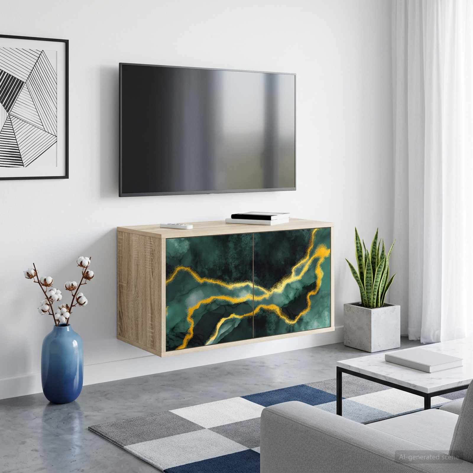 Seinälle kiinnitettävä TV-kaapisto WIJHE 69 x 33 x 40 cm
