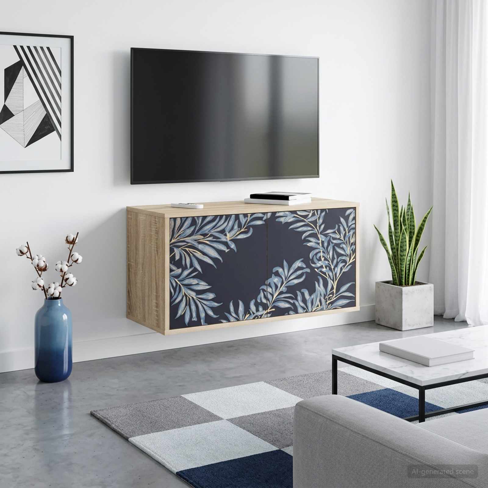 Seinälle kiinnitettävä TV-kaapisto DOKKUM 69 x 33 x 40 cm