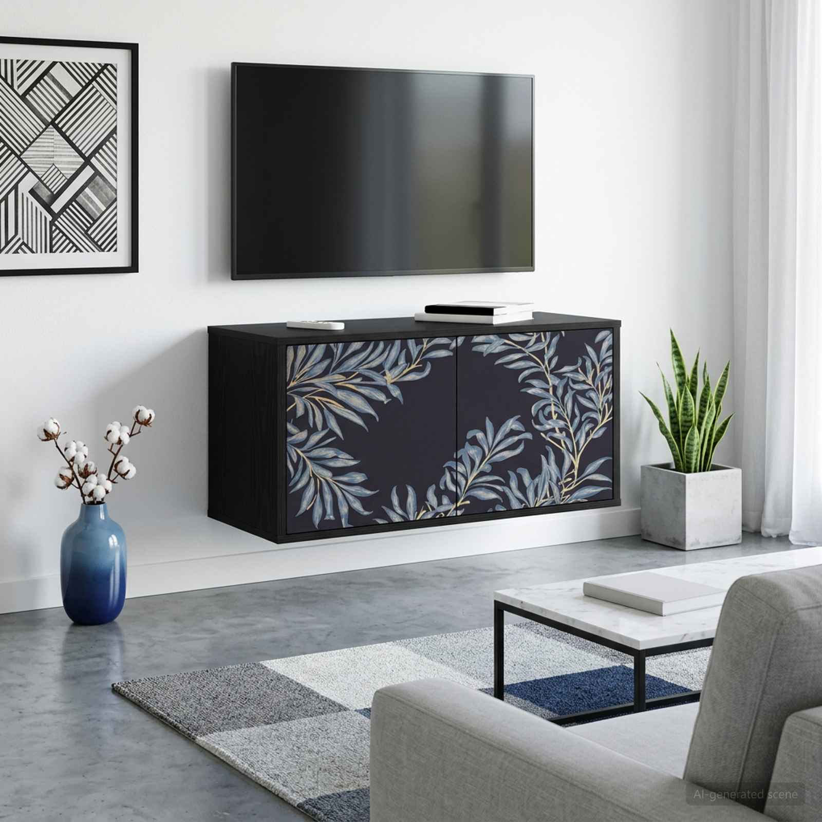 Seinälle kiinnitettävä TV-kaapisto DOKKUM 69 x 33 x 40 cm