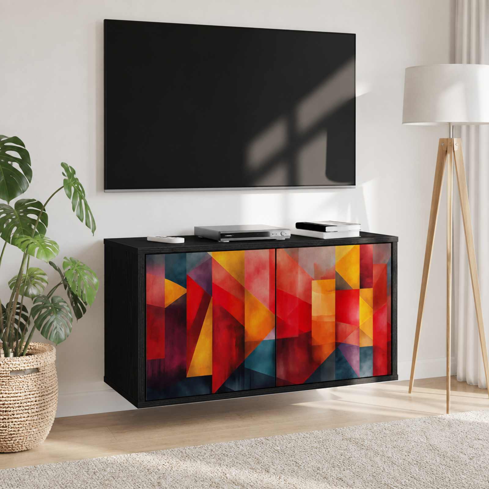 Stenska TV omarica HEESCH 69 x 33 x 40 cm Črni hrast