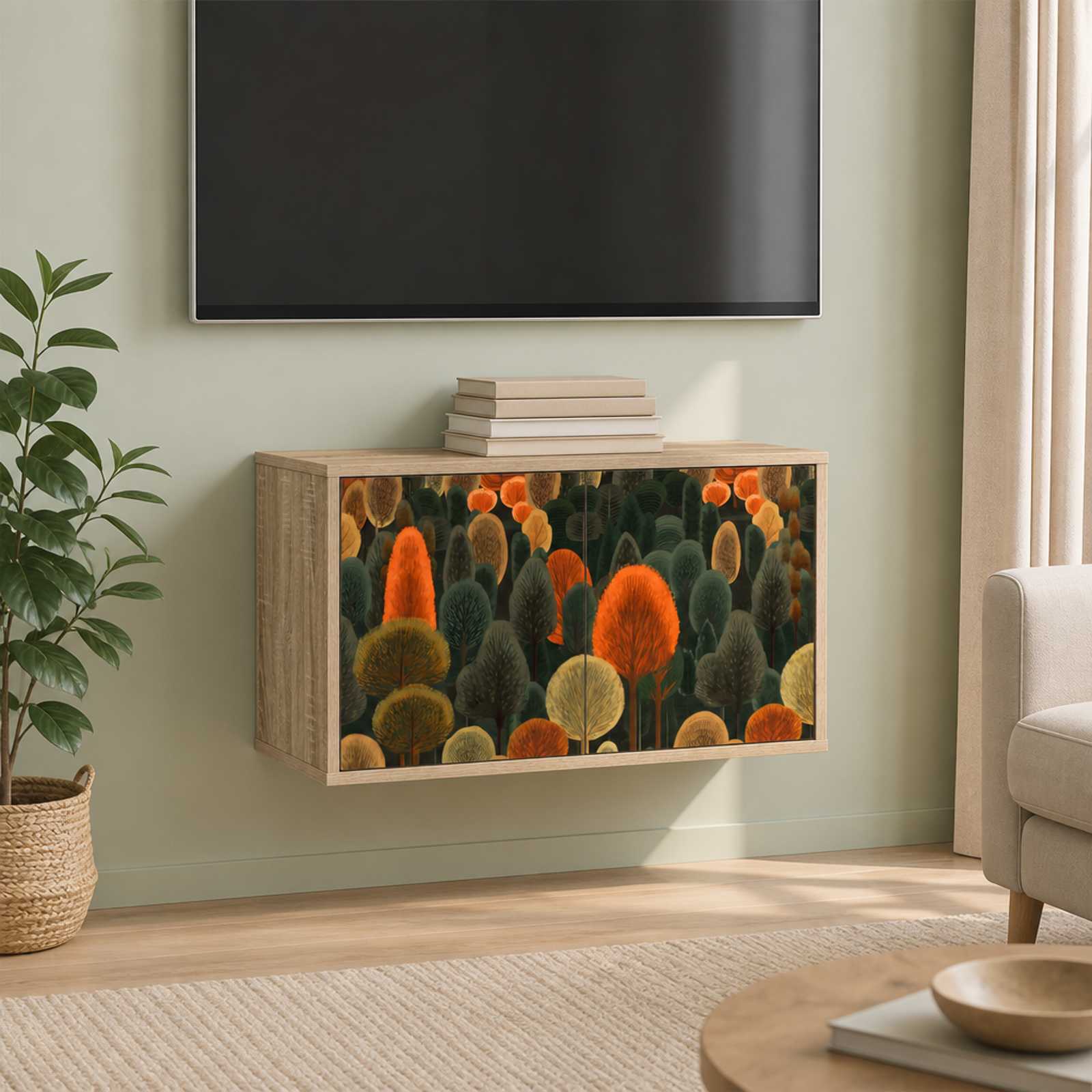 vidaXL Væghængt TV Skab ZAANDAM 69 x 33 x 40 cm Sonoma-eg