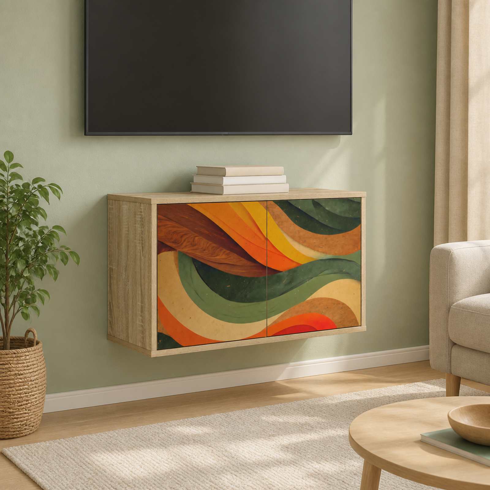 Stenska TV omarica BONN 69 x 33 x 40 cm Sonoma hrast