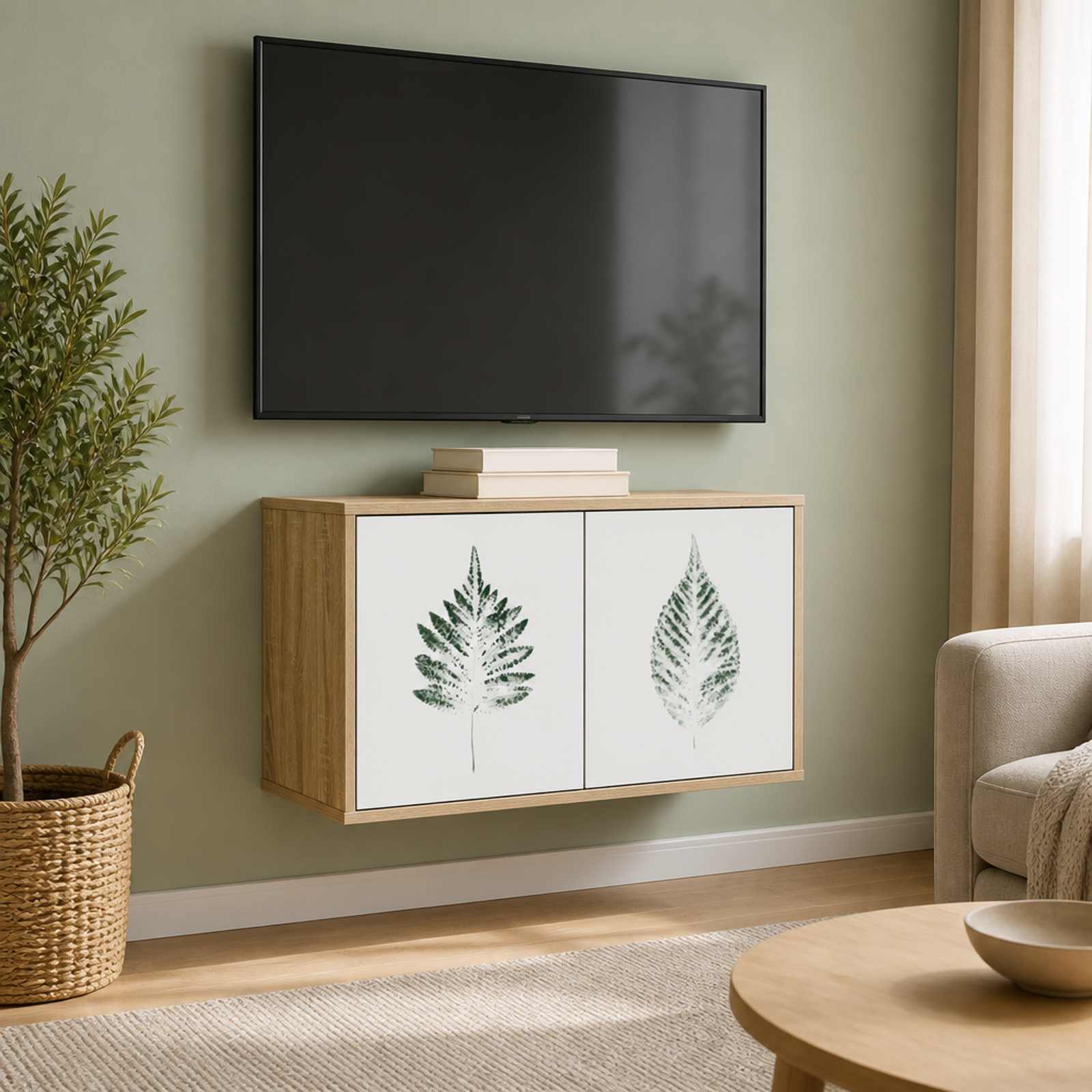 vidaXL Væghængt TV Skab HANAU 69 x 33 x 40 cm Sonoma-eg