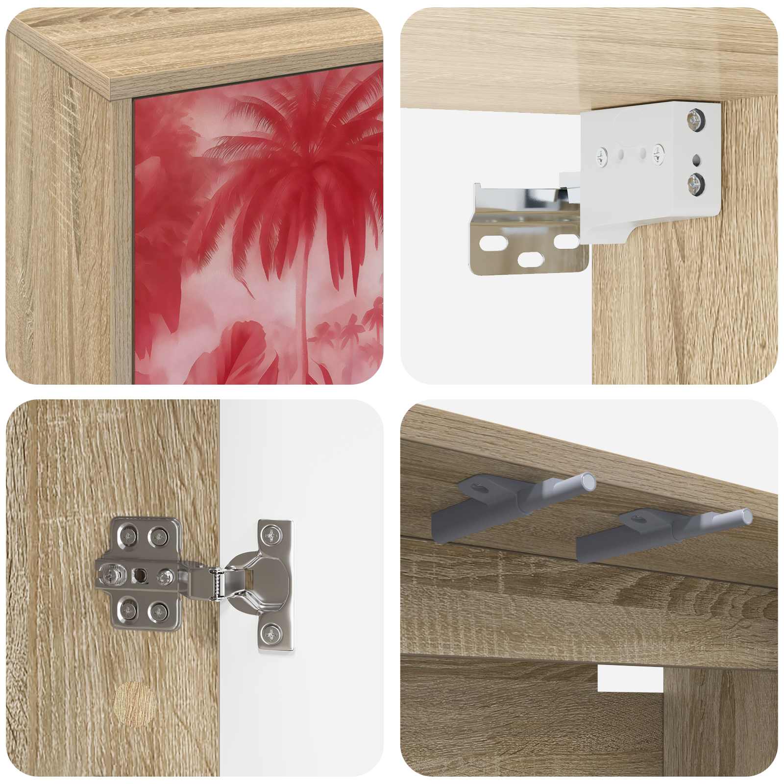 Seinälle kiinnitettävä TV-kaapisto AACHEN 69 x 33 x 40 cm - Image 5