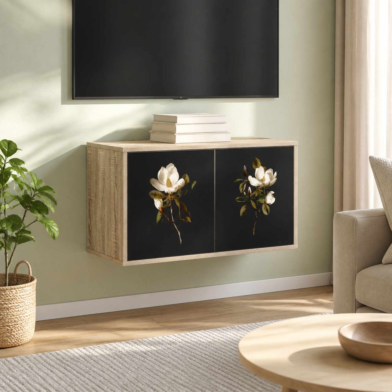 vidaXL Væghængt TV Skab BREMEN 69 x 33 x 40 cm Sonoma-eg