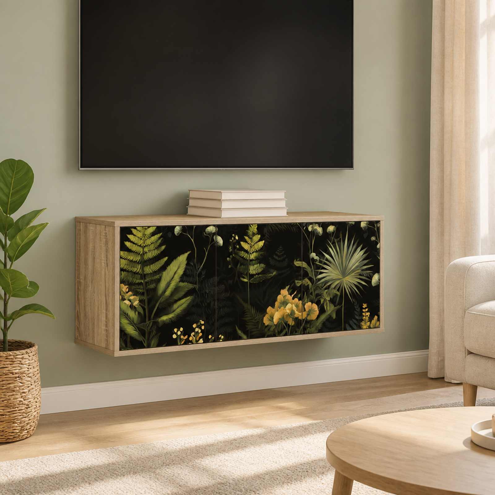 Stenska TV omarica RHENEN 102 x 33 x 40 cm Sonoma hrast