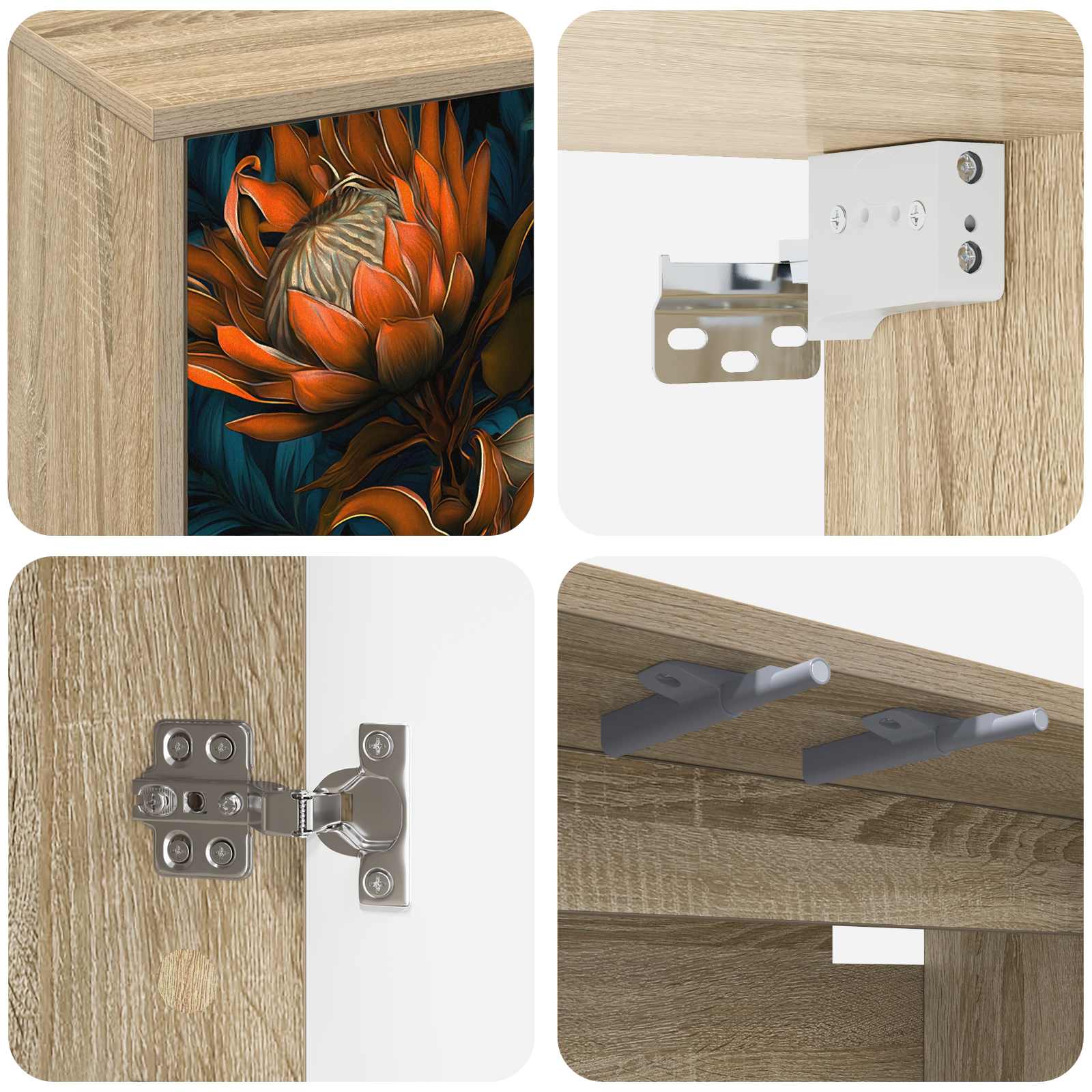 Seinälle kiinnitettävä TV-kaapisto LOCHEM 102 x 33 x 40 cm - Image 5