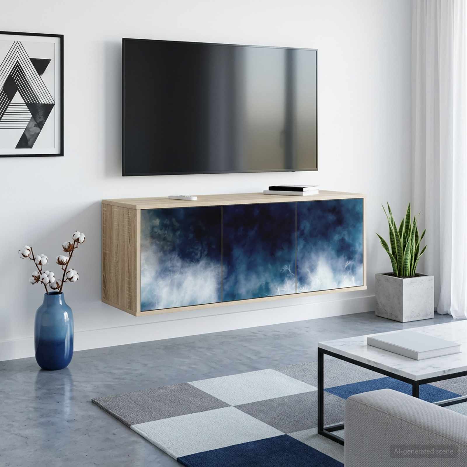 Seinälle kiinnitettävä TV-kaapisto RAALTE 102 x 33 x 40 cm
