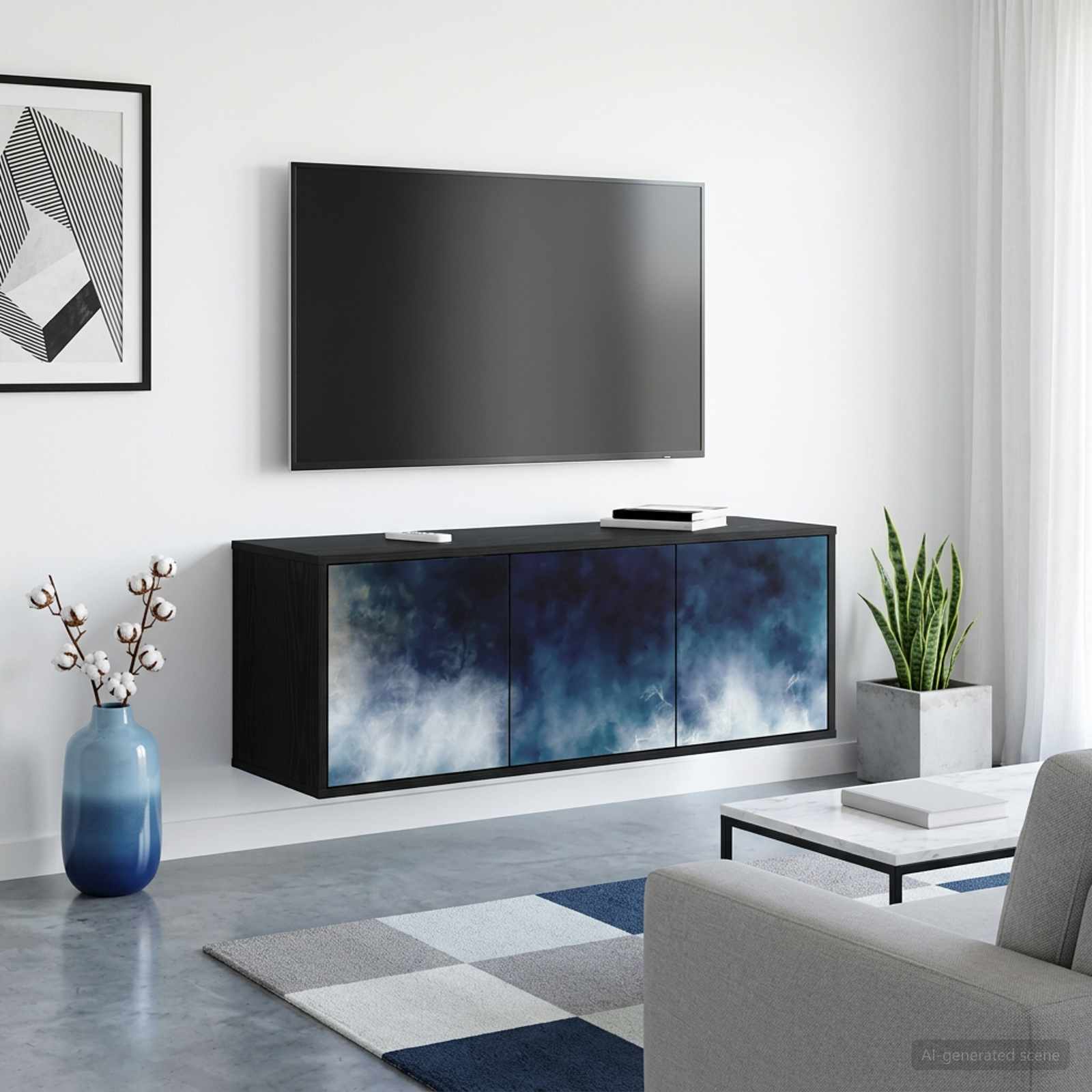 Seinälle kiinnitettävä TV-kaapisto RAALTE 102 x 33 x 40 cm