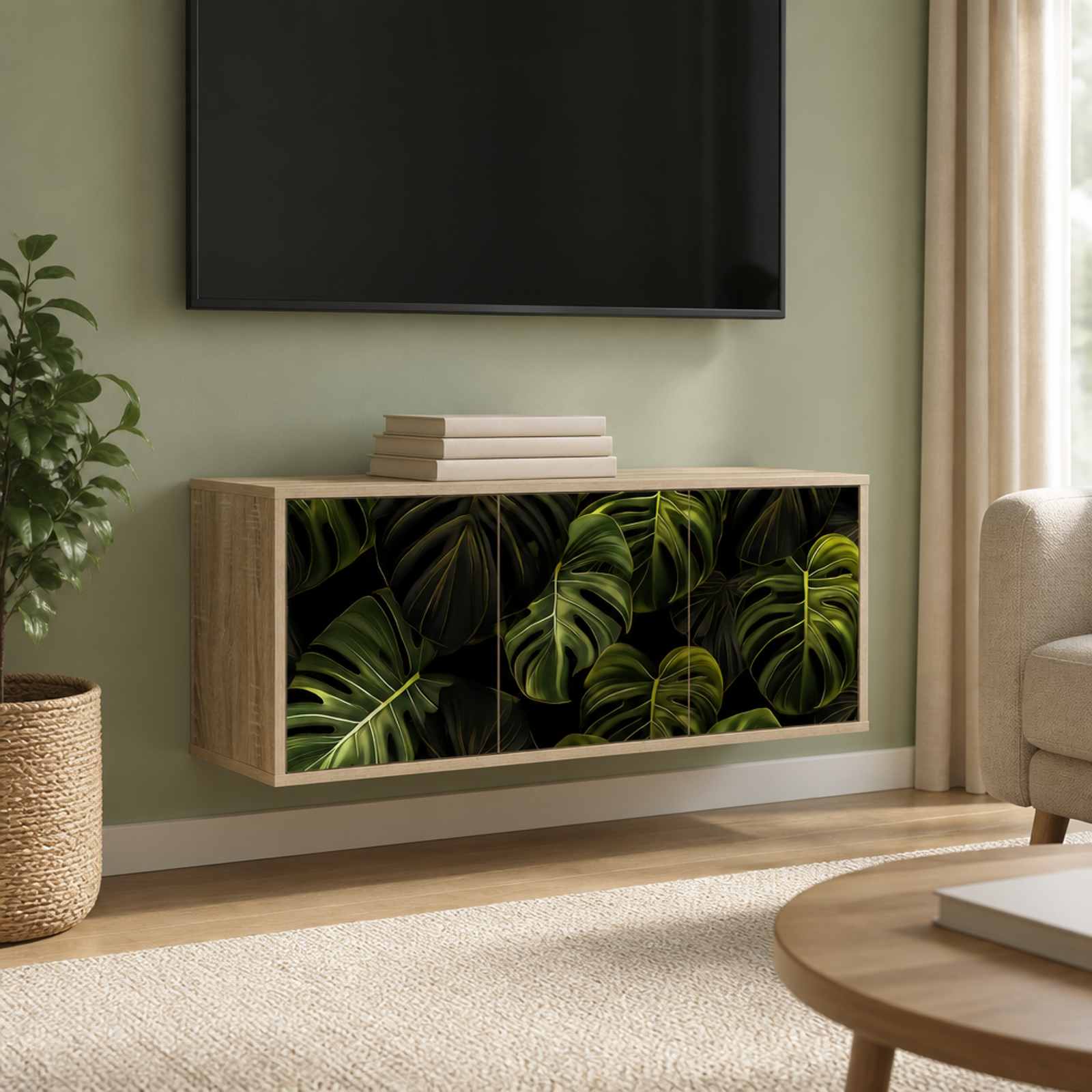 vidaXL Væghængt TV Skab ELBURG 102 x 33 x 40 cm Sonoma-eg