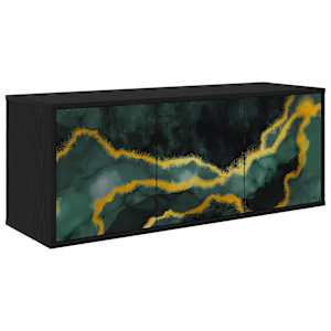 vidaXL Seinale paigaldatav TV kapp WIJHE 102 x 33 x 40 cm Must tamm